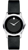 Movado Museum Classic Black Dial Black Leather Strap Watch For Women - 0606503 Buy Now By Movado