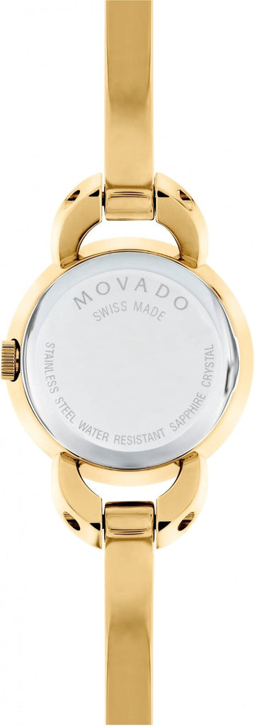 Movado Rondiro 22mm Black Dial Yellow Gold Steel Strap Watch For Women - 0606888 Buy Now By Movado