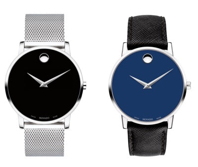 Movado Museum Classic Blue Dial Black Leather Strap Watch for Men - 0607197 Buy Now By Movado