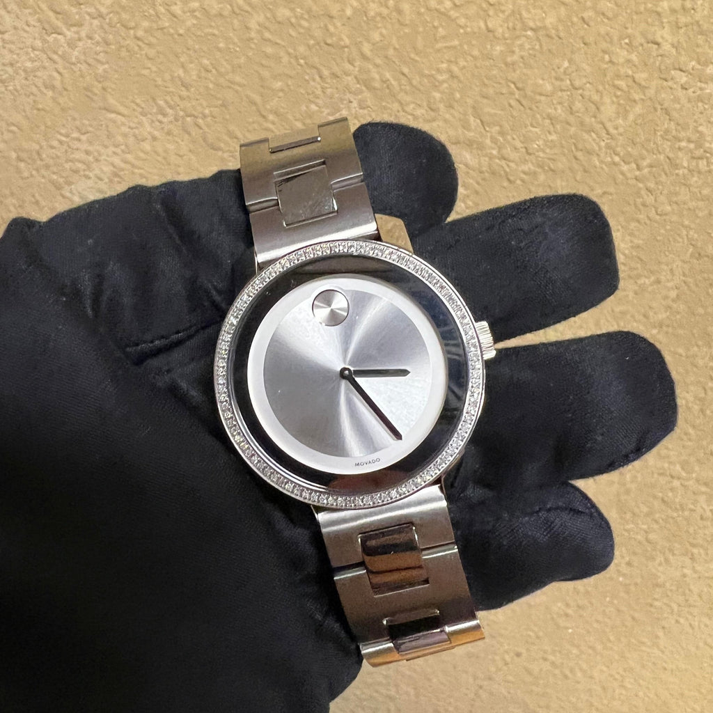 Movado Bold Diamonds Silver Dial Silver Steel Strap Watch for Women - 3600149 Buy Now By Movado