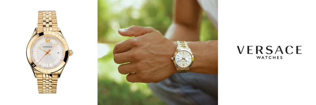 Versace Hellenyium Analog White Dial Gold Steel Strap Watch for Men - VEVK00720 Buy Now By Versace