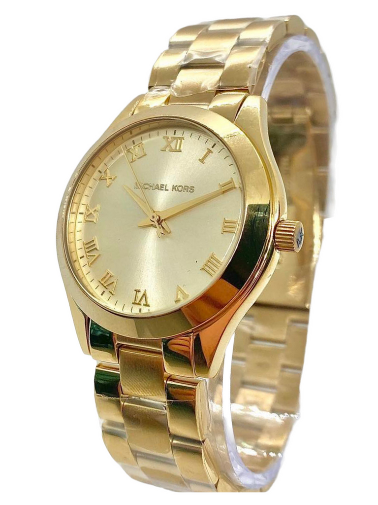 Michael Kors Slim Runway Gold Dial Gold Steel Strap Watch For Women - MK3456 Buy Now By Michael Kors