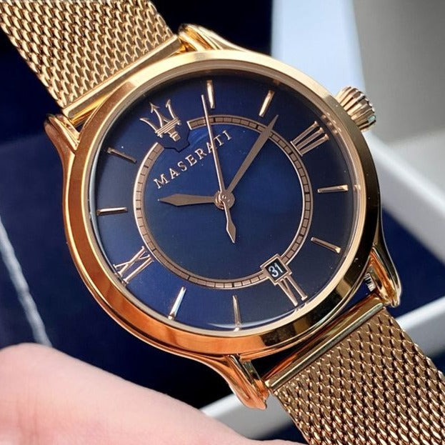 Maserati Epoca Blue Dial Rose Gold Mesh Strap Watch For Women - R8853118503 Buy Now By Maserati