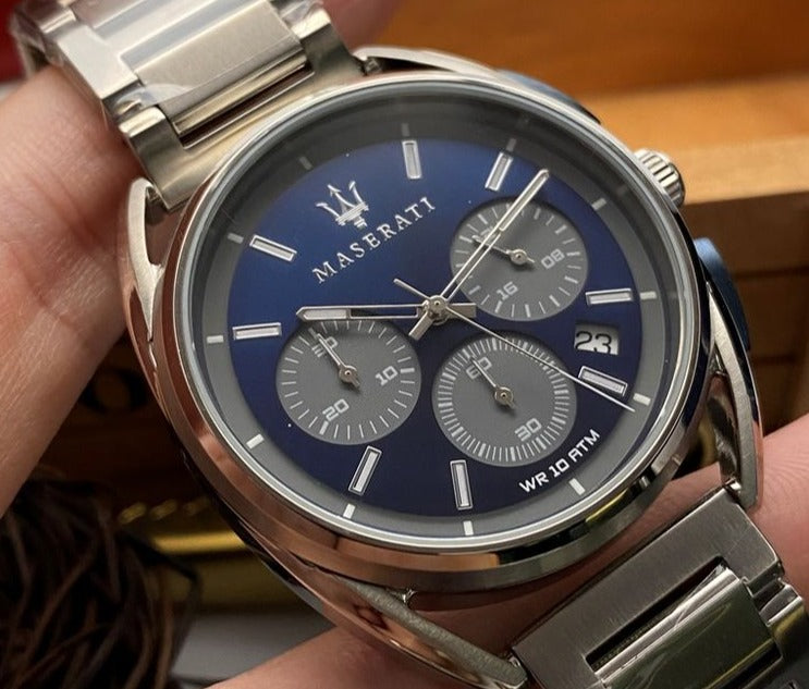 Maserati Trimarano Chronograph Blue Dial Silver Steel Strap Watch For Men - R8873632004 Buy Now By Maserati