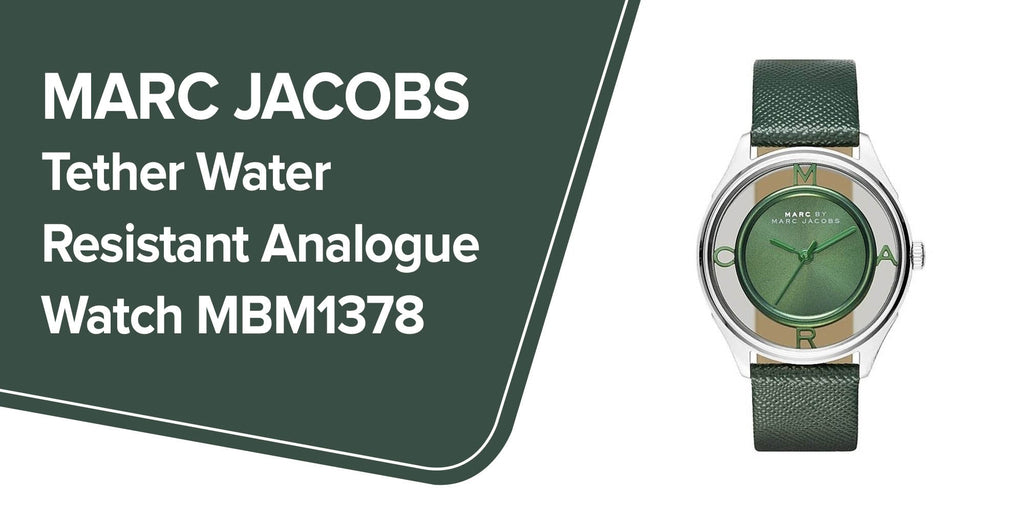 Marc Jacobs Tether Transparent Green Dial Green Leather Strap Watch for Women - MBM1378 Buy Now By Marc Jacobs