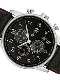 Hugo Boss Navigator Black Dial Black Leather Strap Watch for Men - 1513535 Buy Now By Hugo Boss