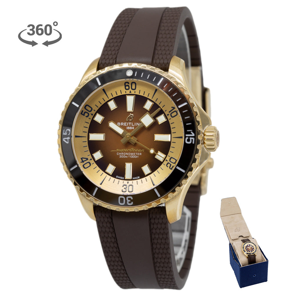 Breitling Superocean Automatic 44 Brown Dial Brown Rubber Strap Watch for Men - N17376201Q1S1 Buy Now By Breitling