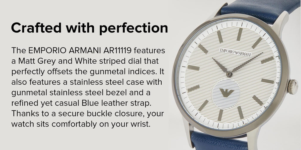 Emporio Armani Renato White DIal Blue Leather Strap Watch For Men - AR11119 Buy Now By Emporio Armani