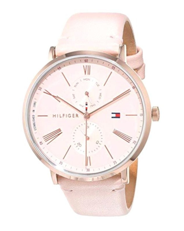 Tommy Hilfiger Jenna Analog Pink Dial Pink Leather Strap Watch for Women - 1782071 Buy Now By Tommy Hilfiger