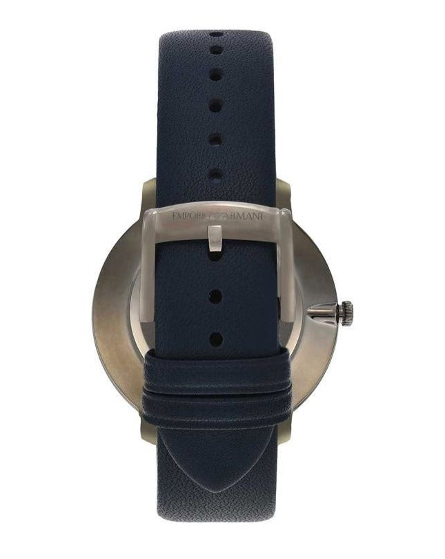 Emporio Armani Modern Slim Analog Silver Dial Blue Leather Strap Watch For Men - AR11214 Buy Now By Emporio Armani
