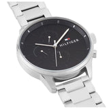 Tommy Hilfiger Chase Quartz Black Dial Silver Steel Strap Watch For Men - 1791485 Buy Now By Tommy Hilfiger