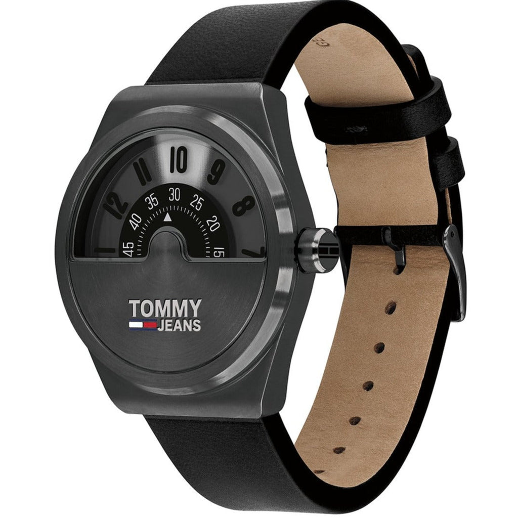 Tommy Hilfiger Monogram Pop Quartz Black Dial Black Leather Strap Watch For Men - 1791773 Buy Now By Tommy Hilfiger