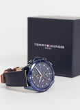 Tommy Hilfiger Parker Chronograph Quartz Blue Dial Blue Leather Strap Watch For Men - 1791839 Buy Now By Tommy Hilfiger