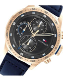 Tommy Hilfiger Trent Chronograph Grey Dial Black Leather Strap Watch For Men - 1791808 Buy Now By Tommy Hilfiger