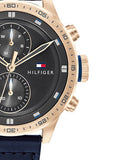Tommy Hilfiger Trent Chronograph Grey Dial Black Leather Strap Watch For Men - 1791808 Buy Now By Tommy Hilfiger