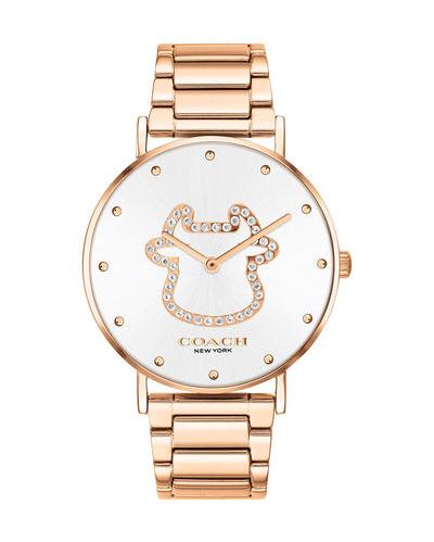 Coach Perry White Dial Rose Gold Steel Strap Watch for Women - 14503708 Buy Now By Coach