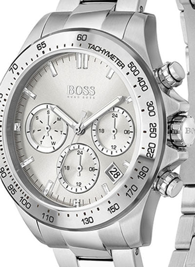 Hugo Boss Novia Chronograph Silver Dial Silver Steel Strap Watch for Women - 1502616 Buy Now By Hugo Boss