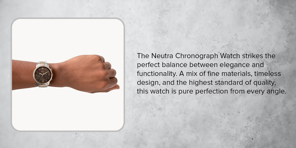 Fossil Neutra Chronograph Brown Dial Two Tone Steel Strap Watch for Men - FS5869 Buy Now By Fossil