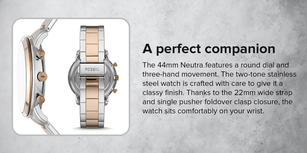 Fossil Neutra Chronograph Brown Dial Two Tone Steel Strap Watch for Men - FS5869 Buy Now By Fossil