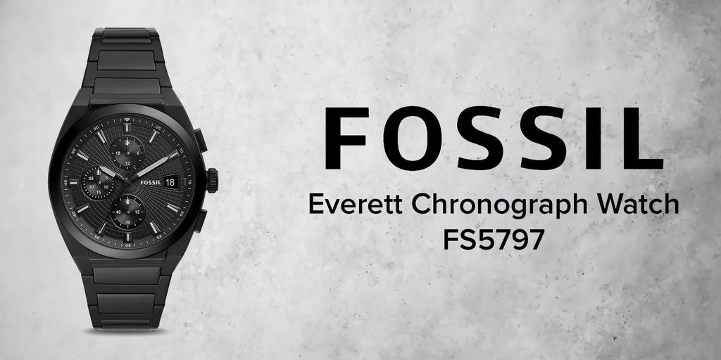 Fossil Everett Chronograph Black Dial Black Steel Strap Watch for Men - FS5797 Buy Now By Fossil