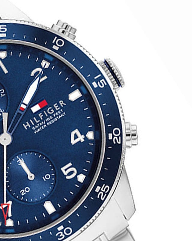 Tommy Hilfiger Jimmy Chronograph Quartz Blue Dial Silver Steel Strap Watch For Men - 1791949 Buy Now By Tommy Hilfiger