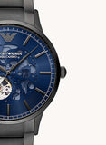 Emporio Armani Renato Automatic Blue Dial Grey Steel Strap Watch For Men - AR60056 Buy Now By Emporio Armani