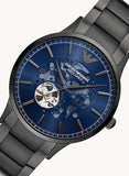 Emporio Armani Renato Automatic Blue Dial Grey Steel Strap Watch For Men - AR60056 Buy Now By Emporio Armani