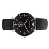 Emporio Armani Gianni Quartz Black Dial Black Leather Strap Watch For Men - AR0382 Buy Now By Emporio Armani