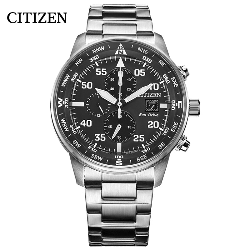 Citizen Eco Drive Chronograph Black Dial Silver Steel Strap Watch For Men - CA0690-88E Buy Now By Citizen