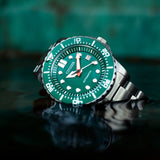 Citizen Promaster Mechanical Green Dial Silver Steel Strap Watch For Men - NJ0129-87X Buy Now By Citizen