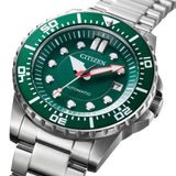 Citizen Promaster Mechanical Green Dial Silver Steel Strap Watch For Men - NJ0129-87X Buy Now By Citizen