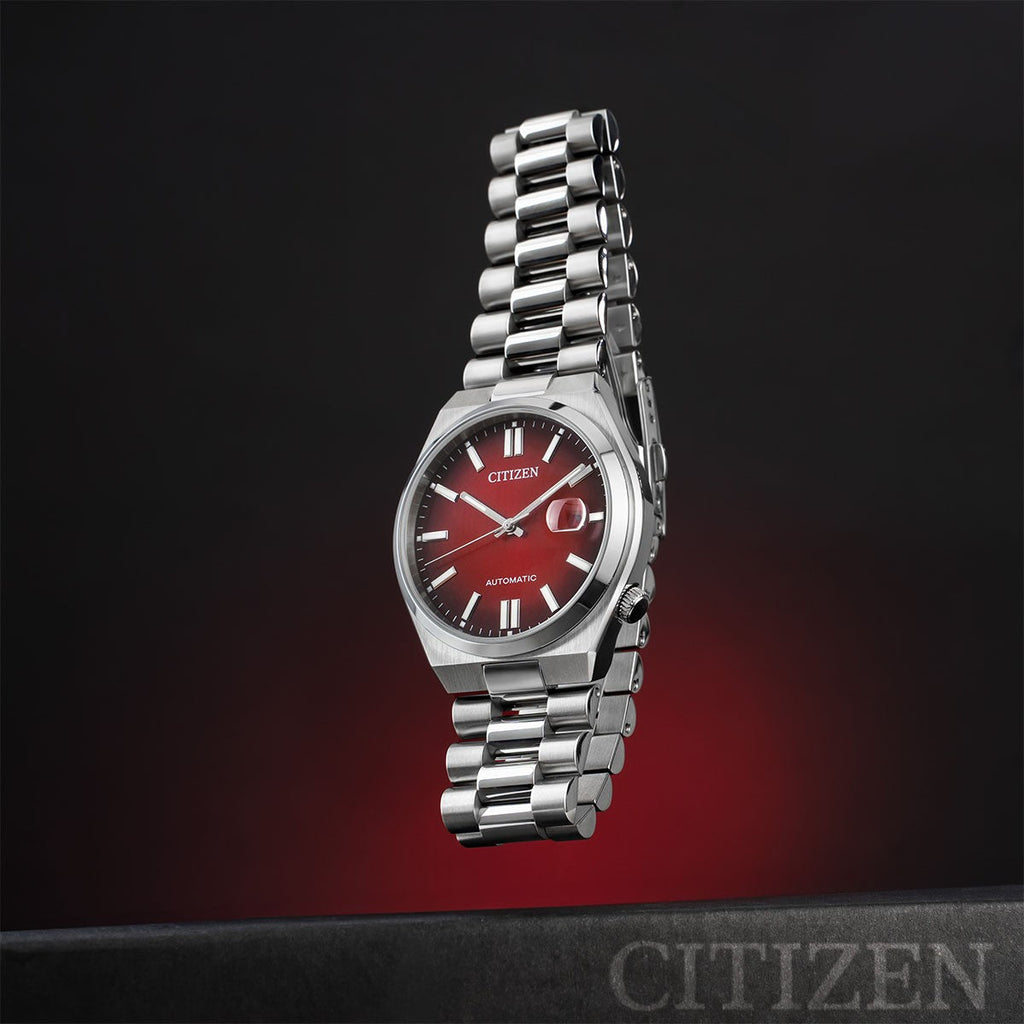 Citizen Tsuyosa Automatic Red Dial Silver Steel Strap Watch For Men - NJ0150-56W Buy Now By Citizen