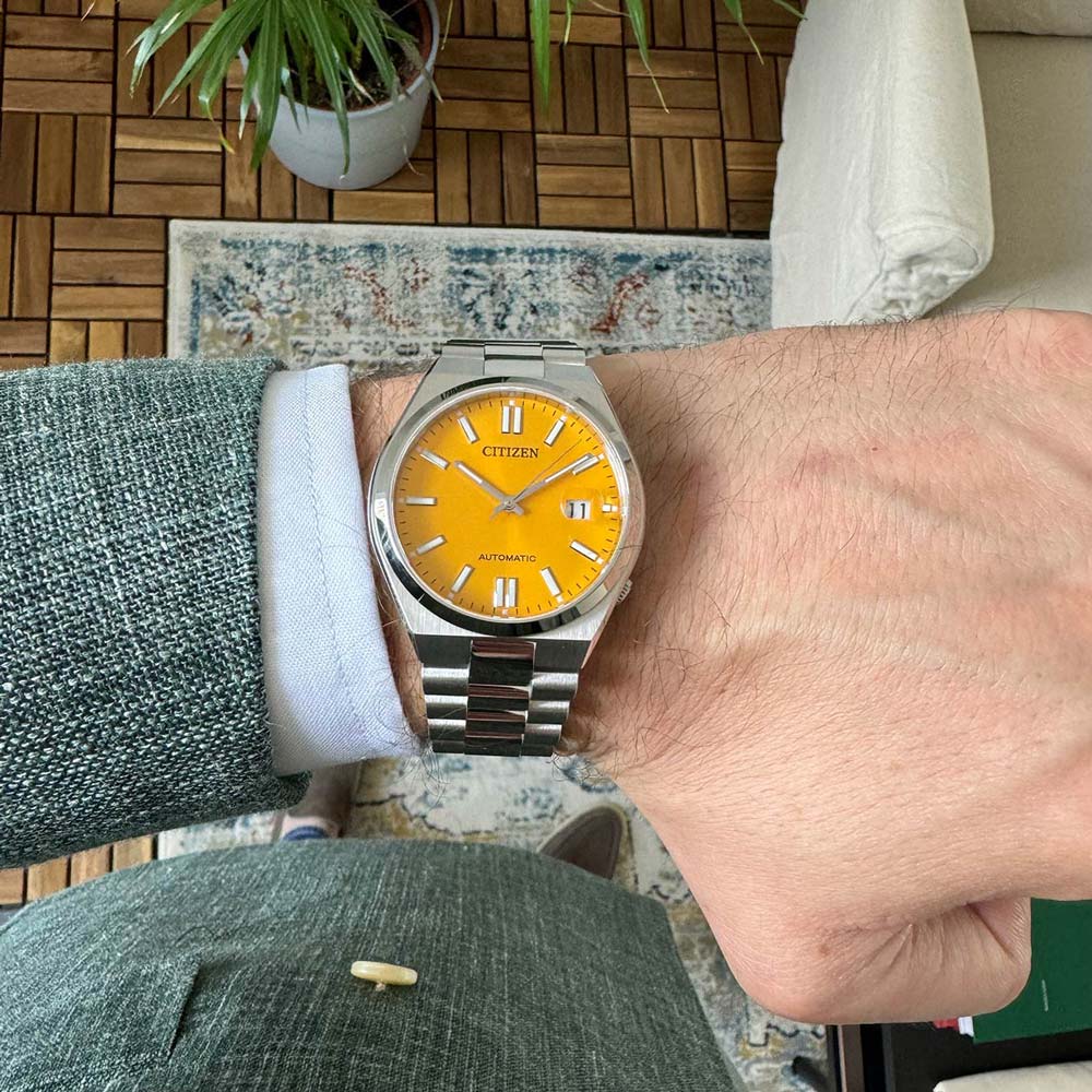 Citizen Tsuyosa Automatic Yellow Dial Silver Steel Strap Watch for Men - NJ0150-81Z Buy Now By Citizen