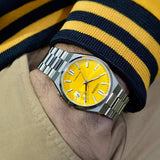 Citizen Tsuyosa Automatic Yellow Dial Silver Steel Strap Watch for Men - NJ0150-81Z Buy Now By Citizen