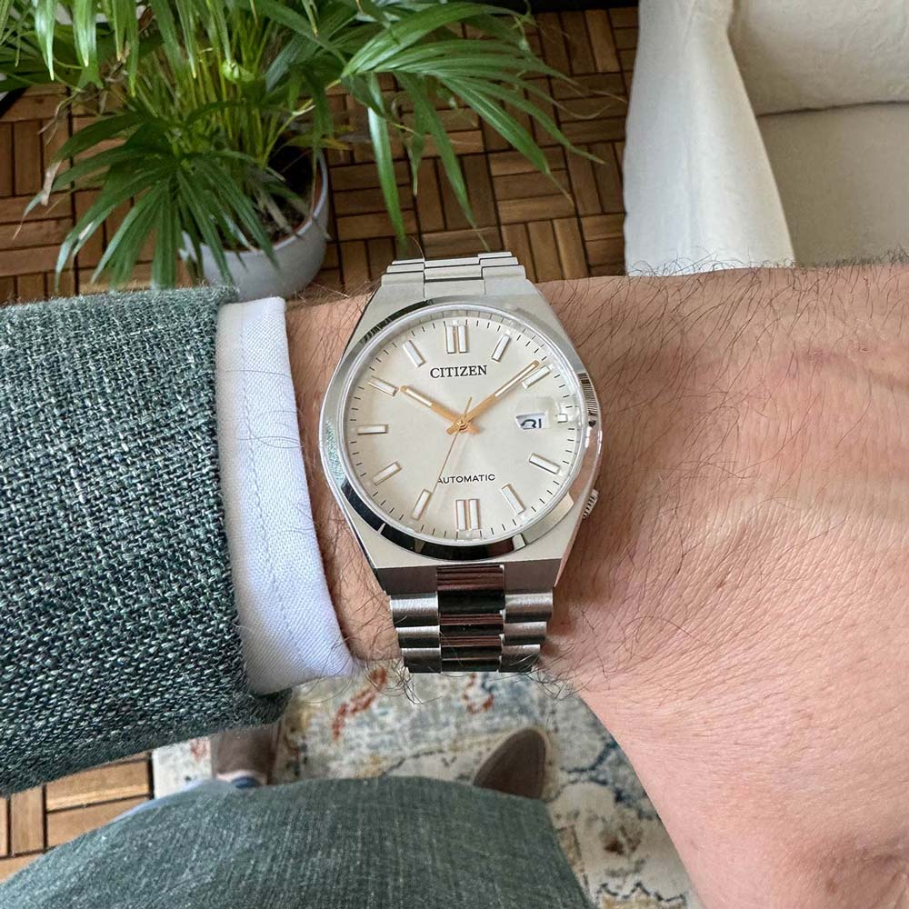 Citizen Tsuyosa Automatic Oatmeal White Dial Silver Steel Strap Watch For Men - NJ0151-88W Buy Now By Citizen