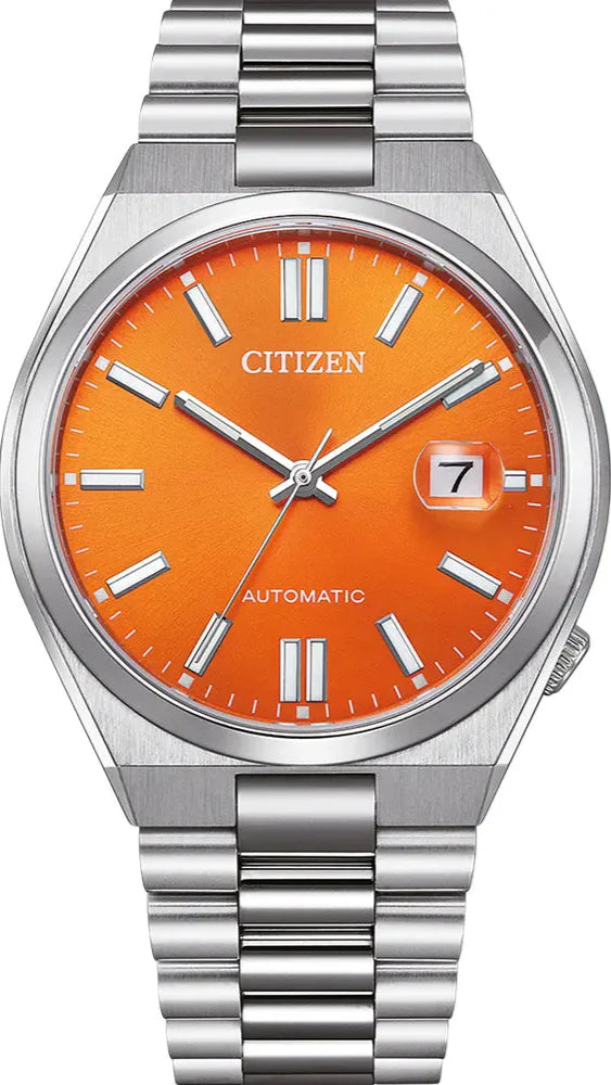 Citizen Tsuyosa Automatic Orange Dial Silver Steel Strap Watch For Men - NJ0151-88Z Buy Now By Citizen