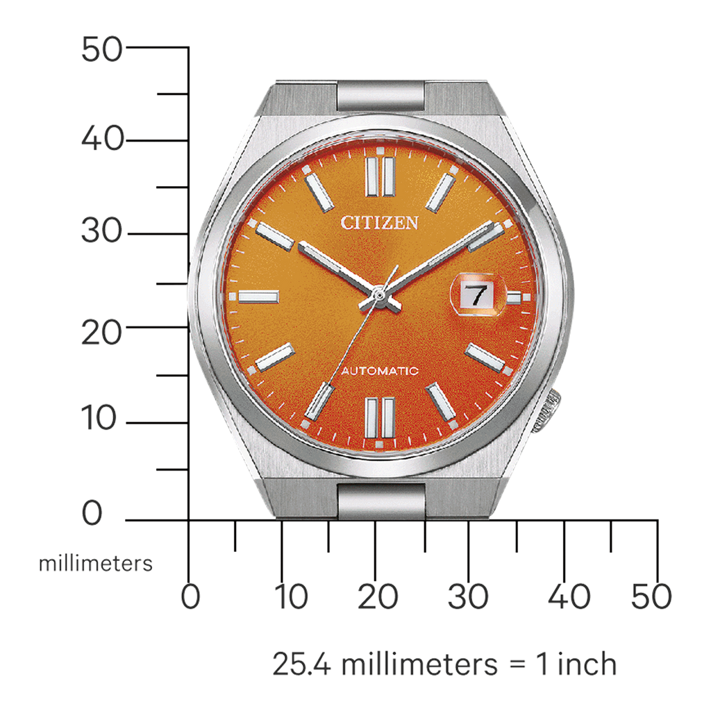 Citizen Tsuyosa Automatic Orange Dial Silver Steel Strap Watch For Men - NJ0151-88Z Buy Now By Citizen