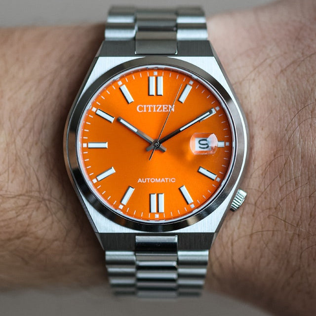 Citizen Tsuyosa Automatic Orange Dial Silver Steel Strap Watch For Men - NJ0151-88Z Buy Now By Citizen