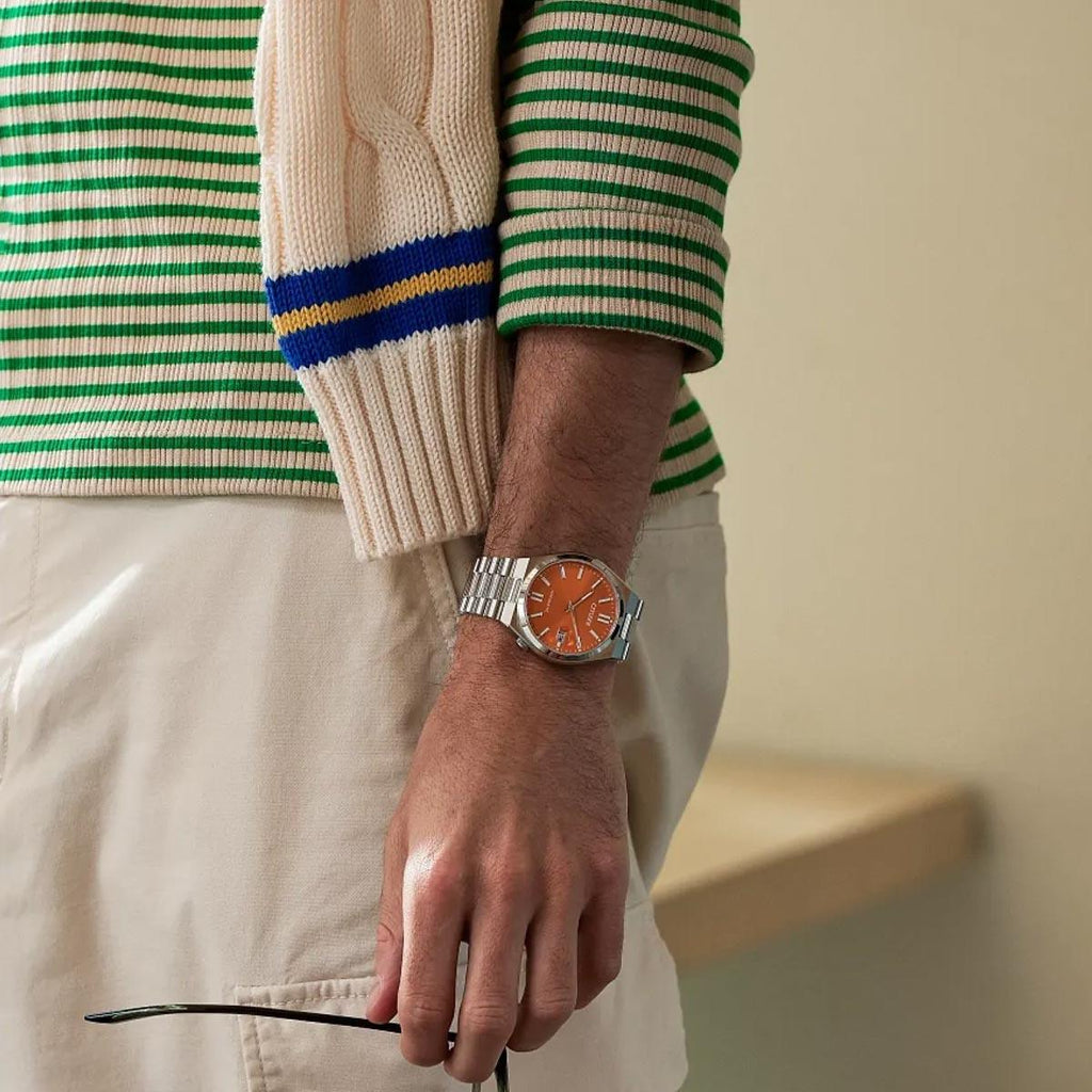 Citizen Tsuyosa Automatic Orange Dial Silver Steel Strap Watch For Men - NJ0151-88Z Buy Now By Citizen