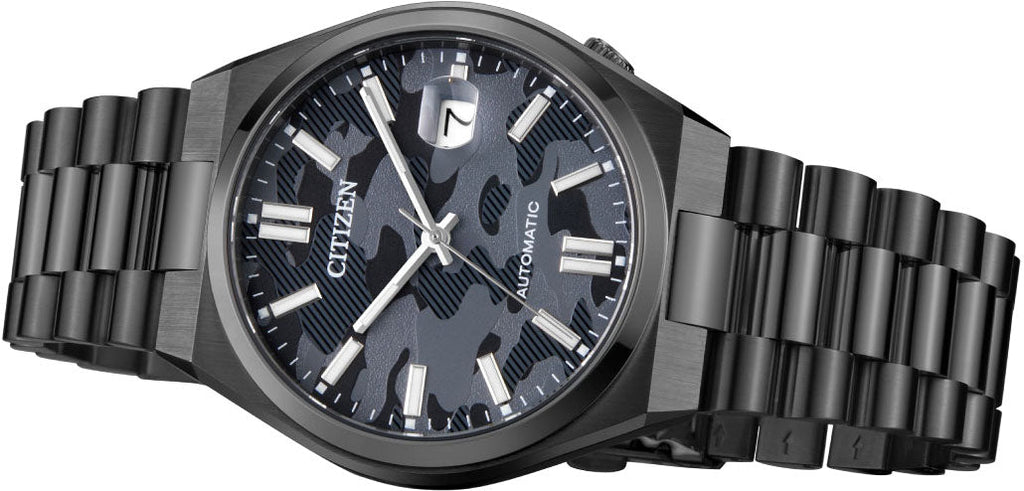 Citizen Tsuyosa Automatic Camouflage Black Dial Black Steel Strap Watch For Men - NJ0155-87E Buy Now By Citizen