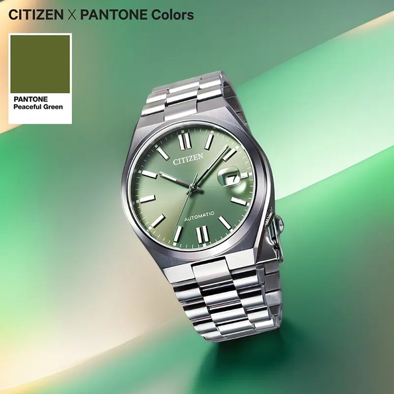 Citizen x Pantone Automatic Peaceful Green Dial Silver Steel Strap Watch For Men - NJ0158-89Z Buy Now By Citizen
