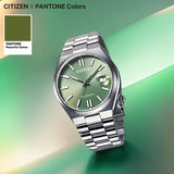 Citizen x Pantone Automatic Peaceful Green Dial Silver Steel Strap Watch For Men - NJ0158-89Z Buy Now By Citizen