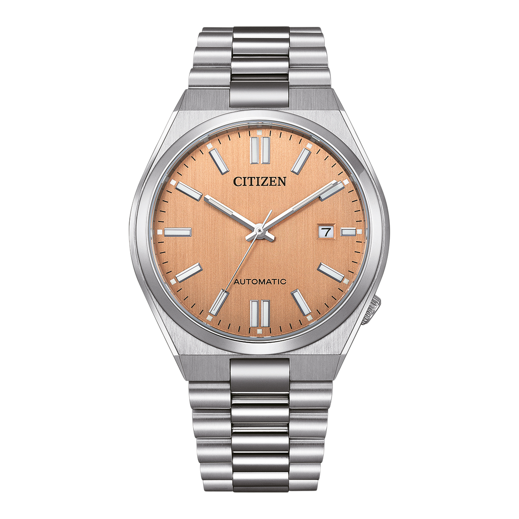 Citizen Tsuyosa Automatic Salmon Orange Dial Silver Steel Strap Watch For Men - NJ0159-86Z Buy Now By Citizen
