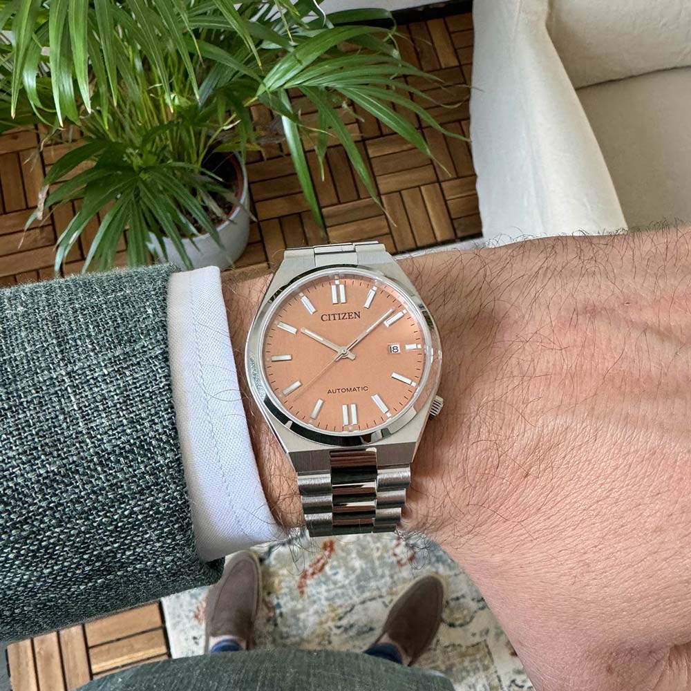 Citizen Tsuyosa Automatic Salmon Orange Dial Silver Steel Strap Watch For Men - NJ0159-86Z Buy Now By Citizen