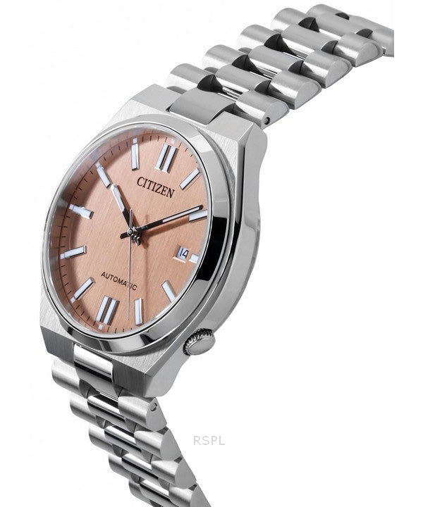 Citizen Tsuyosa Automatic Salmon Orange Dial Silver Steel Strap Watch For Men - NJ0159-86Z Buy Now By Citizen