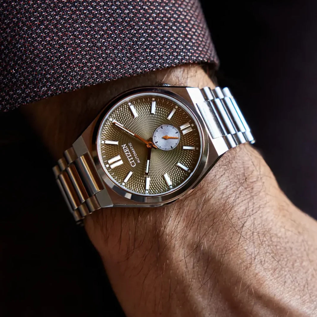 Citizen Tsuyosa Automatic Titanium Yellow Dial Silver Steel Strap Watch For Men - NK5010-51X Buy Now By Citizen