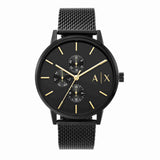 Armani Exchange Cayde Chronograph Black Dial Black Mesh Strap Watch For Men - AX2716 Buy Now By Armani Exchange