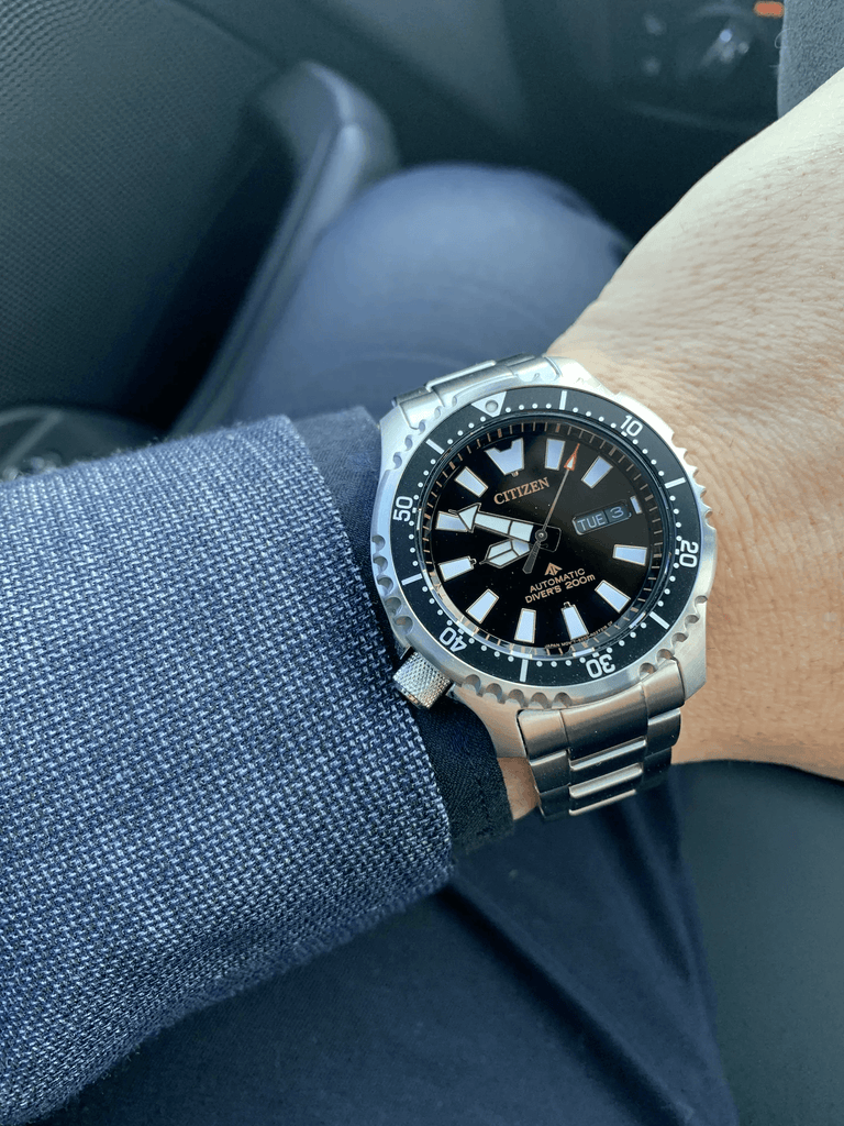 Citizen Promaster 200M Diver Fugu Asian Limited Edition Black Dial Silver Steel Strap Watch For Men - NY0090-86E Buy Now By Citizen