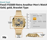 Fossil Retro Analog-Digital Gold Dial Gold Steel Strap Watch for Men - FS5889 Buy Now By Fossil