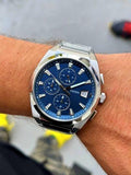 Fossil Everett Chronograph Blue Dial Silver Steel Strap Watch for Men - FS5795 Buy Now By Fossil